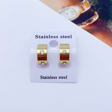 Серьги Stainless Steel бижутерный сплав, ювелирный сплав, медицинское золото, кристалл