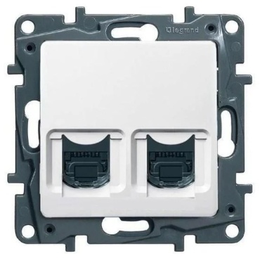 Legrand Etika встраиваемая 672252, компьютерный RJ45, телефонный RJ11