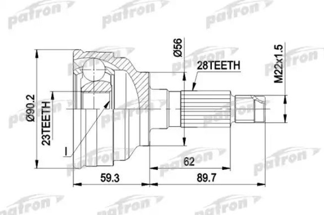 PATRON шрус наружный PCV1268
