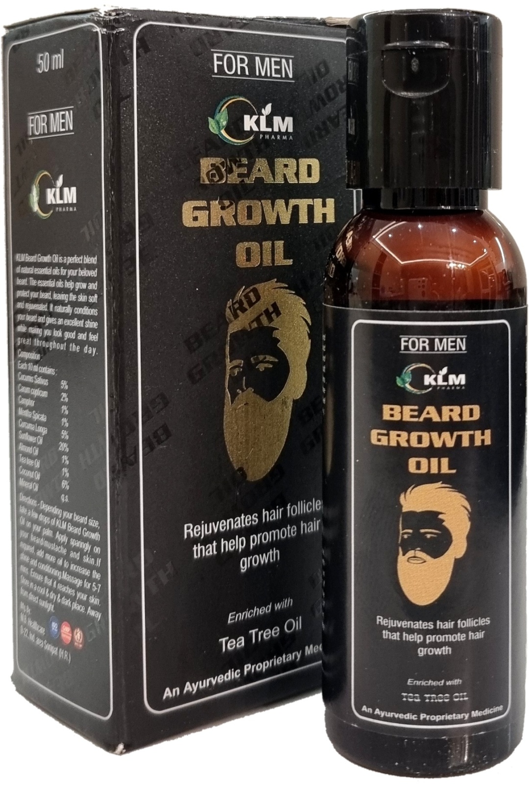 KLM Pharma Tee Three Oil масло для бороды и усов 50 мл