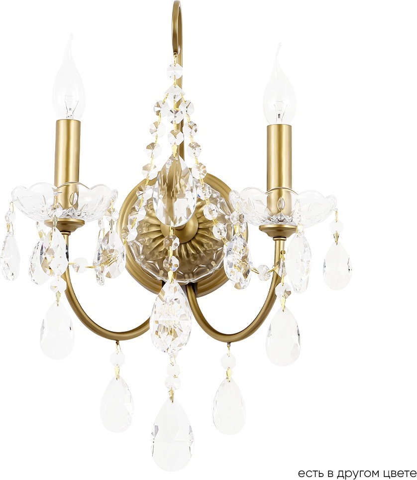 Бра настенный Crystal Lux Е14, золотистый, прозрачный