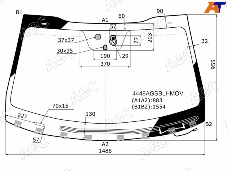 AGC 4448AGSBLHMOV лобовое для Kia Optima 2015