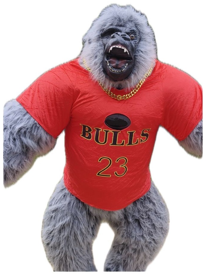 Карнавальный костюм Костюм Горилла 2,6м Черный Bulls серый