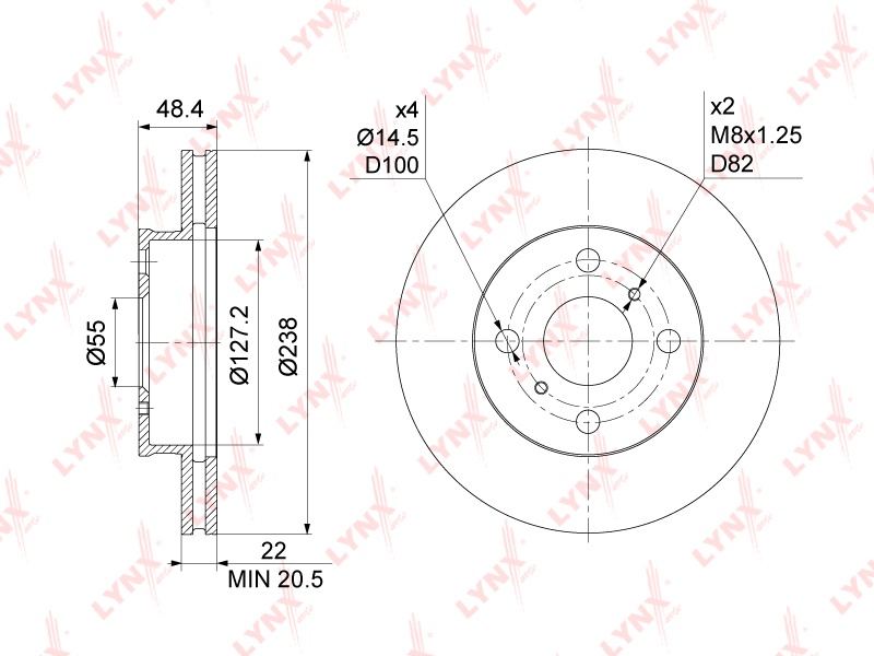 Диски LYNXauto передние BN1180