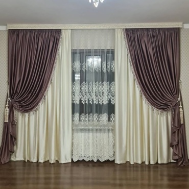 Комплект ANELLI 800x300 см 4 шт, бархат, бежевый, мультиколор