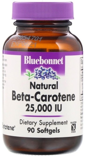 Bluebonnet Nutrition БАД Natfural Beta-Carotene 25 000 IU 90 капсул