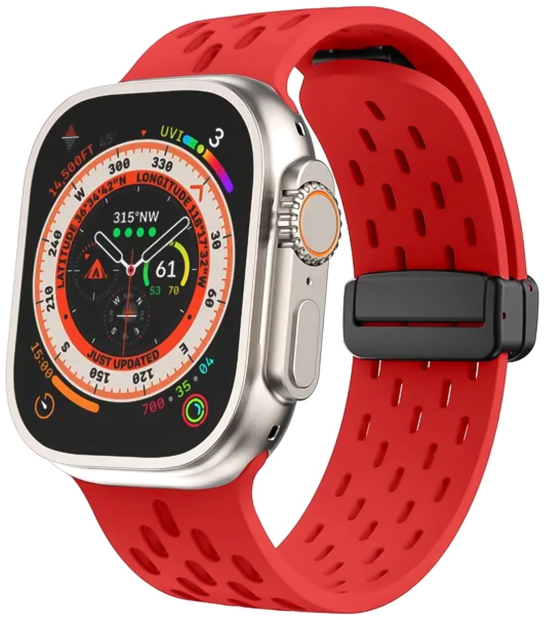 Купить Ремешок для Apple Watch Series 7, Watch Series 8 красный в ...