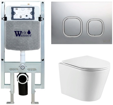 WeltWasser унитаз с инсталляцией SALZBACH 043 GL-WT, санфаянс