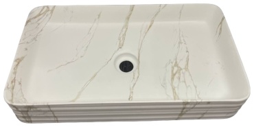 Раковина KENISI 8298А накладная квадратная 68х38 см, фаянс
