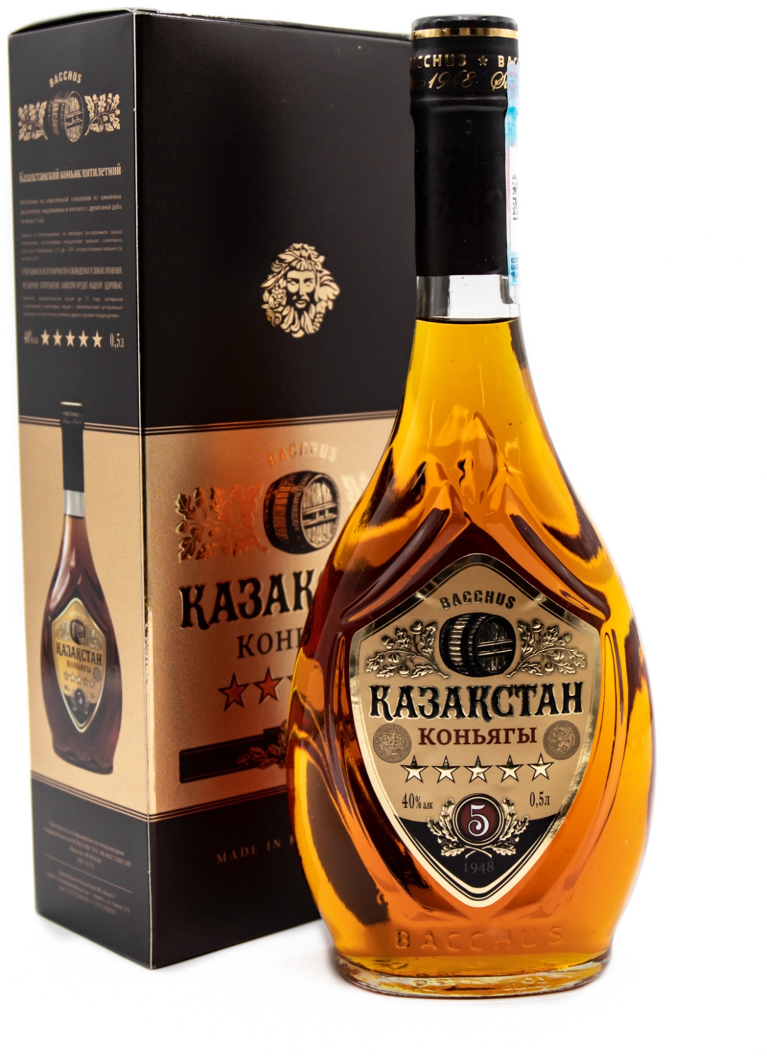 Коньяк BACCHUS 5 звезд 40% 0.5 л