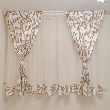 Комплект MarkizaTaraz 250x190 см 3 шт, полиэстер, сетка, белый, бежевый, коричневый