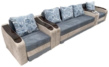 Диван прямой ROOM MEBEL Ottoman, 370х60 см, обивка комбинированная, бежевый