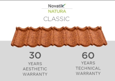 Половинчатая черепица Novatik Classic Terra Rossa  370x1260 мм