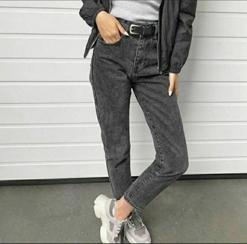 Джинсы джинсы-мом Fashion серый