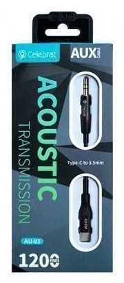Кабель Celebrat USB TypeC (F), 3.5 мм jack (F), , UX14 черный