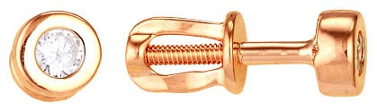 Пусеты Lucente EAR-LU-585-951951 вес 0.925 г золото, фианит