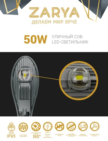 Уличный светильник консольный Заря LED 50 Вт 55 см