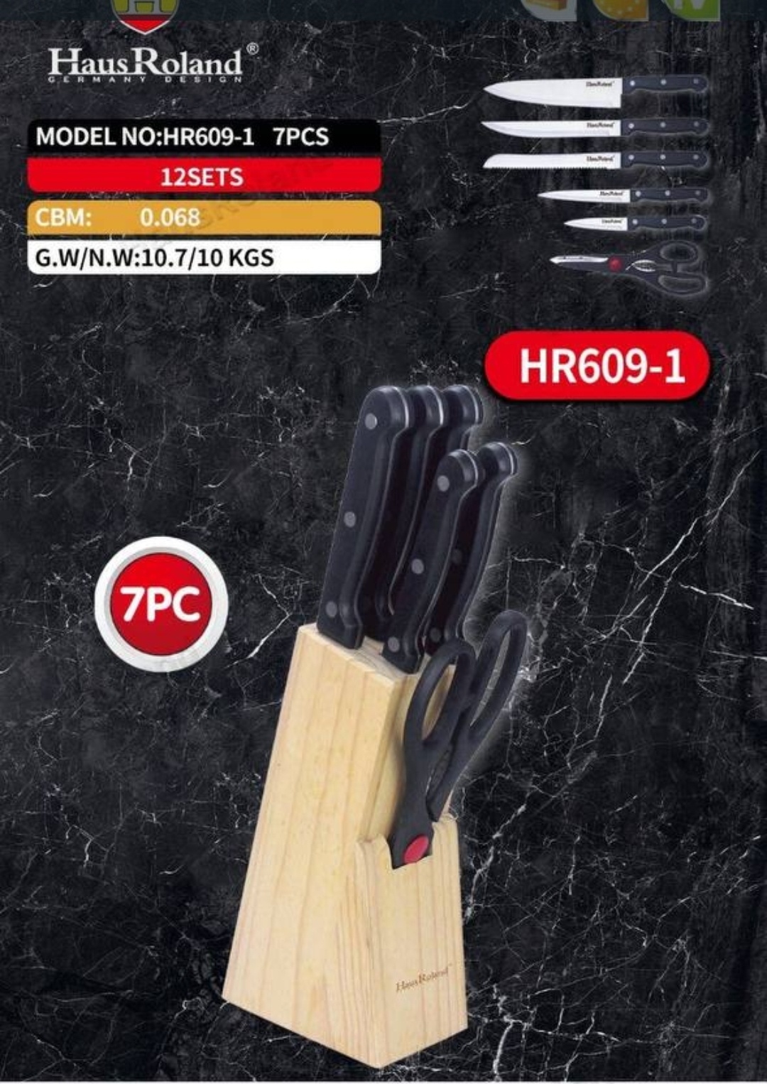 Набор ножей Haus Roland HR-609-1, лезвие: металл 6 шт