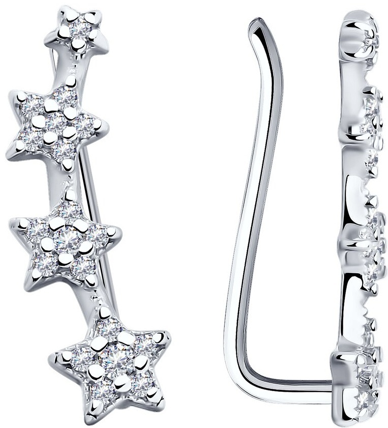 Кафф SOKOLOV EAR-SO-925-972068 вес 1.17 г серебро, фианит