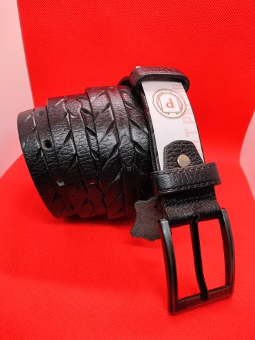 Ремень Belt Premium натуральная кожа 110 см черный