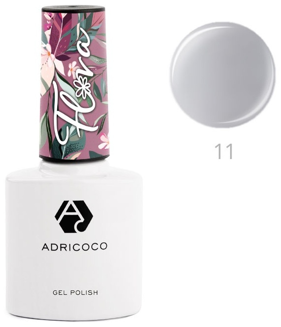 ADRICOCO гель-лак Flora №11 серебряный ландыш глянцевое 8 мл