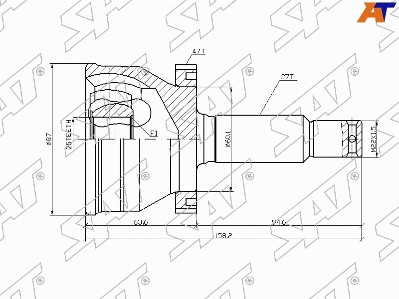 SAT шрус внутренний HY11A47