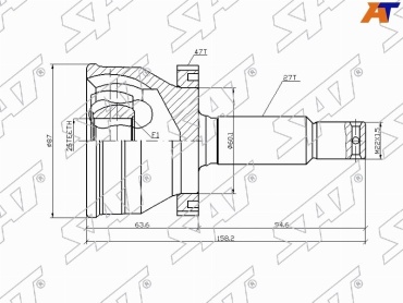 SAT шрус внутренний HY11A47