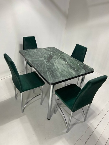 Комплект MEBEL STYLE GROUP 68797673, стол 120х80 см + 6 стульев, зеленый