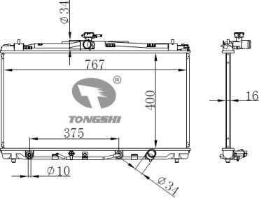 TONGSHI радиатор основной 75574PA16