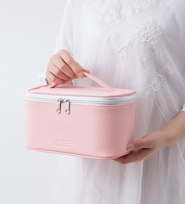 Косметичка искусственная кожа розовый 14X12 см