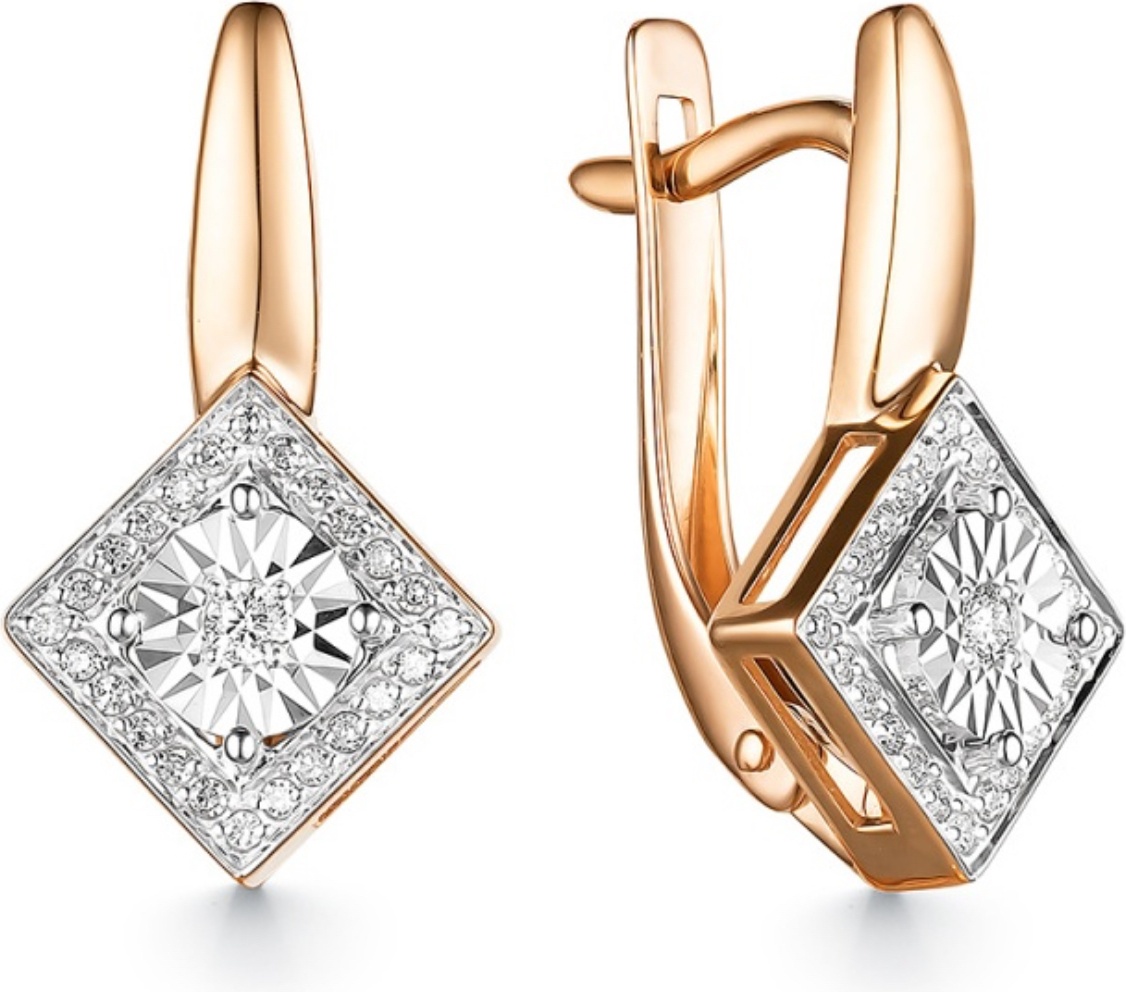 Серьги Mi Amor С-510-120 вес 2.99 г золото, бриллиант