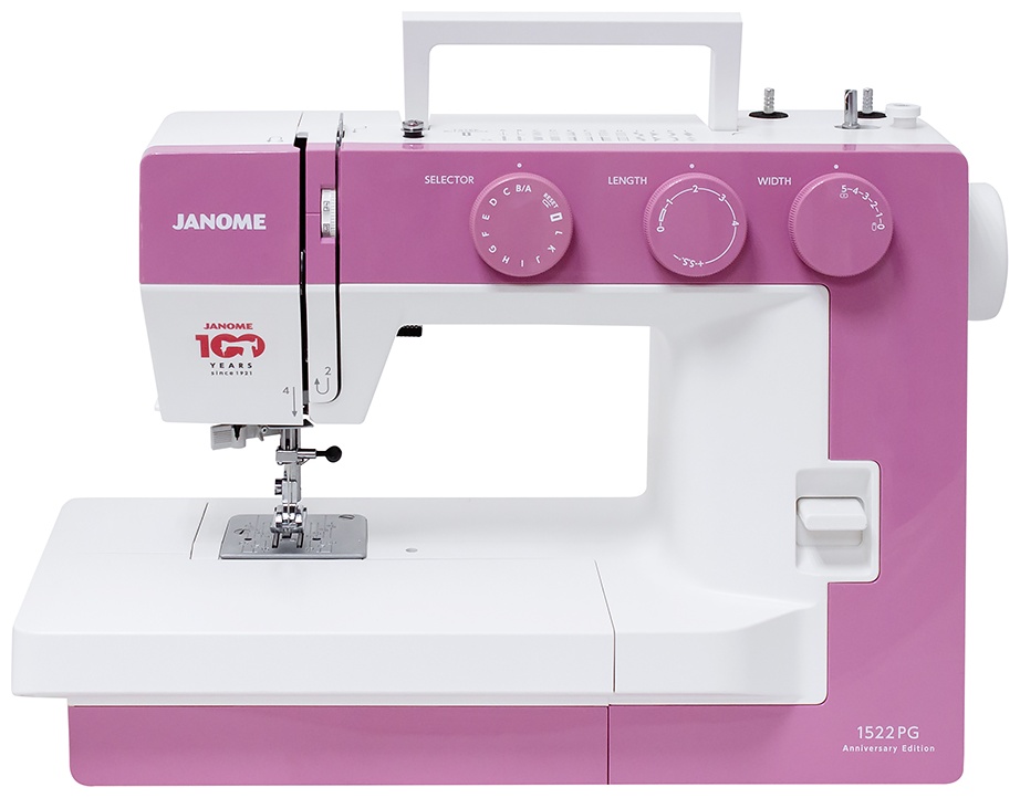 Швейная машина Janome 1522PG Anniversary Edition белый, розовый
