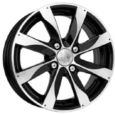 K&K Джемини 6x15/4x100 D57 ET39 4 диска черный, серебристый