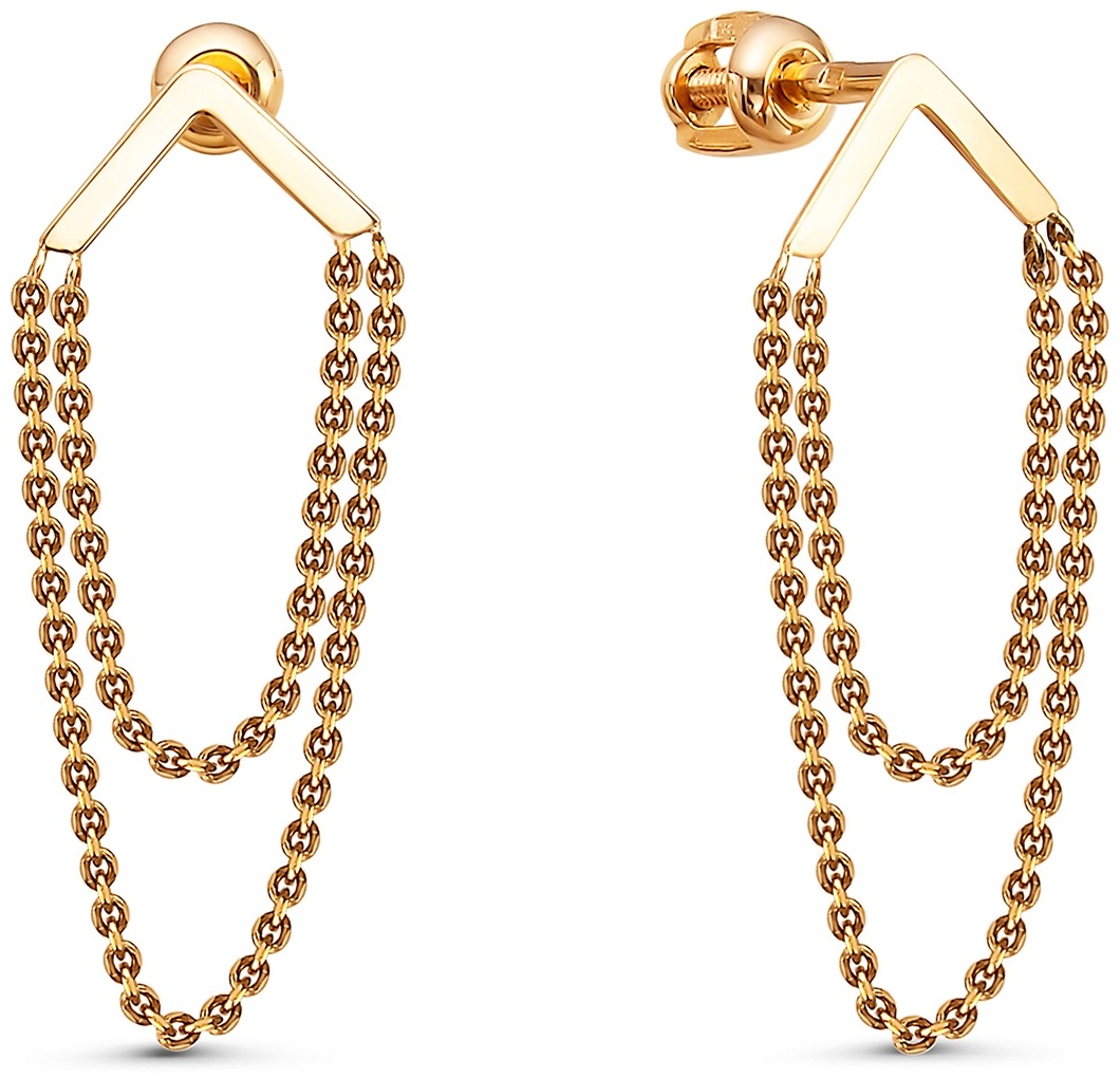 Купить Серьги-цепочки Lucente ZU-02-8233 вес 1.34 г золото, без вставок ...