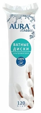 Aura Beauty ватные диски classic 120 шт