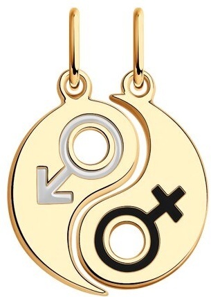 Подвеска Diamant 93-130-01586-1 вес 1.74 г серебро, эмаль