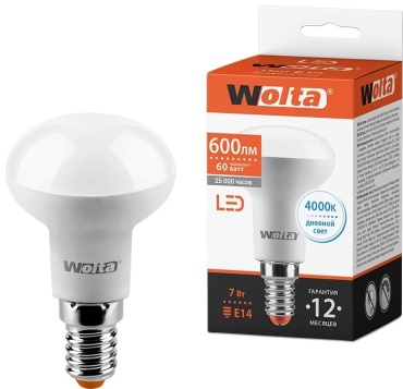 Wolta 7W Е14, светодиодная, дневной белый