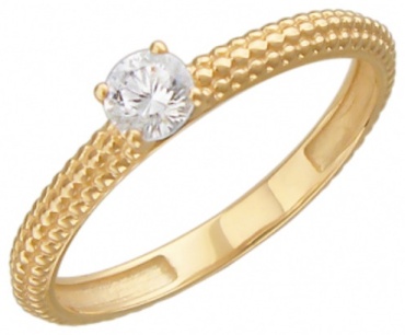 ЭСТЕТ 01К139311_16 размер 16 вес 1.9 г золото, фианит Swarovski
