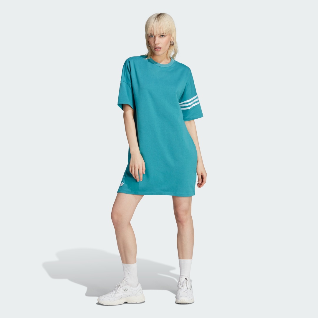 Платье-футболка adidas бирюзовый