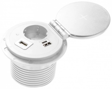GTV настольный лючок CHARGER AE-BPW1SACP-10 1.5 м 9.6x9x8 см, белый
