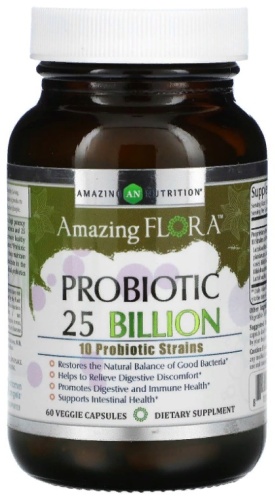 Amazing Nutrition пробиотик Amazing Flora Probiotic 25 Billion CFU 60 капсул