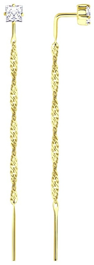 Серьги SOKOLOV EAR-SO-585-923218 вес 1.11 г золото, фианит