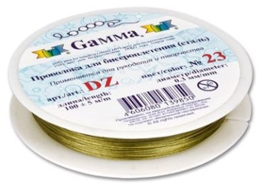 "Zlatka" для рукоделия "Zlatka"   / "Gamma"   Проволока для бисера (ланка)   DZ  d 0.3 мм  100 м №08 темно-серый