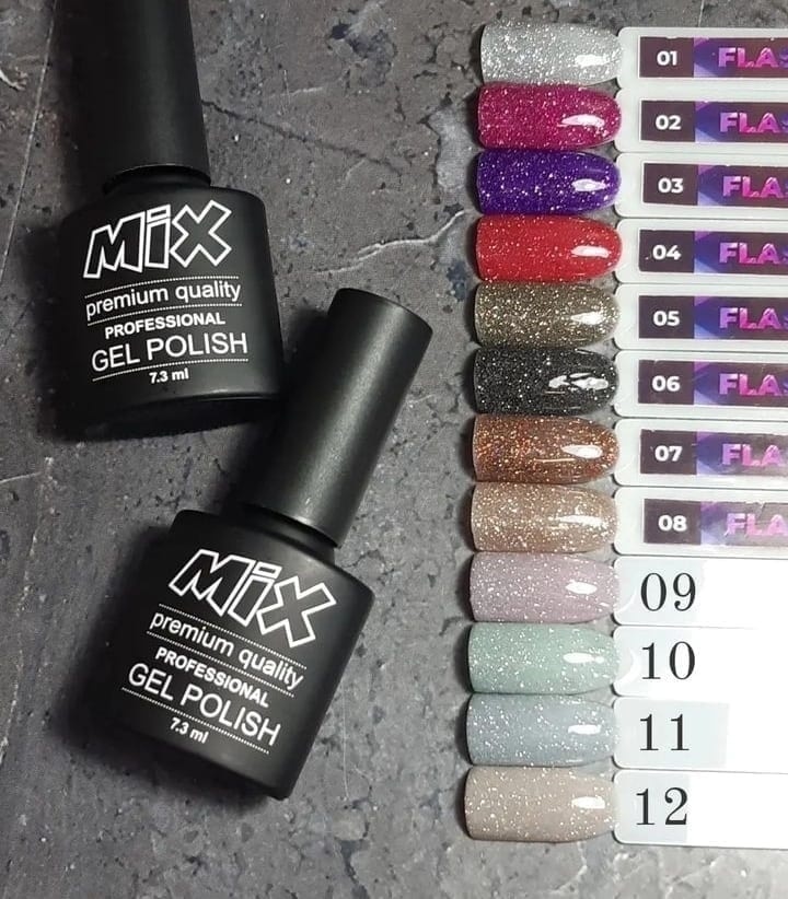 MiX гель-лак Premium Quality 01-12 глянцевое 7.5 мл