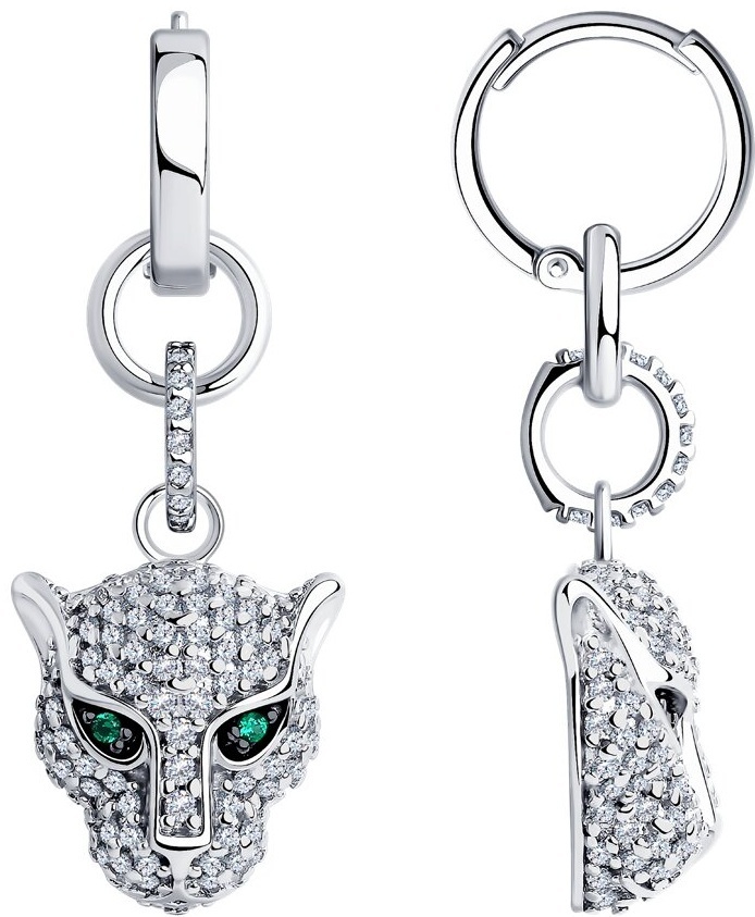 Серьги SOKOLOV EAR-SO-925-045715 вес 6.92 г серебро, фианит
