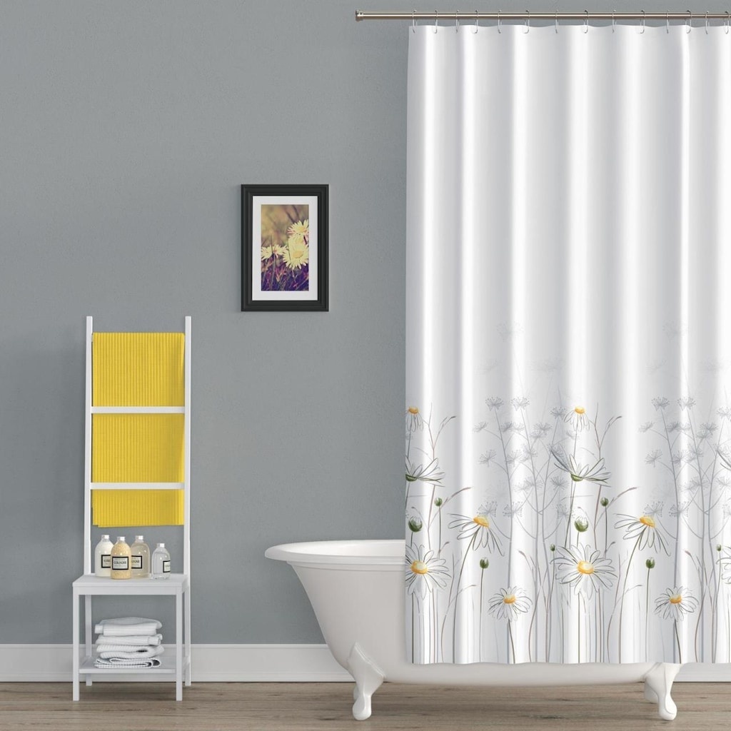 Штора TROPIC Daisy 180x200 белый, полиэстер