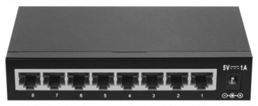 Коммутатор, BDCOM, S1508D, Неуправляемый, 8 портов 10/100/1000M RJ45, Без вентилятора, Металлический корпус, Настольный