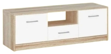 ТВ-тумба напольная DOMA STELS 418489561, 123.4x42x38 см, белый, бежевый