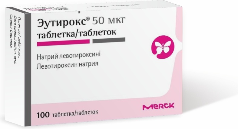 Купить Эутирокс таблетки 50 мг 100 шт в Алматы – Магазин на Kaspi.kz