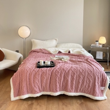 Плед Tafurogn Барашек pink 200х220 см, велсофт, розовый